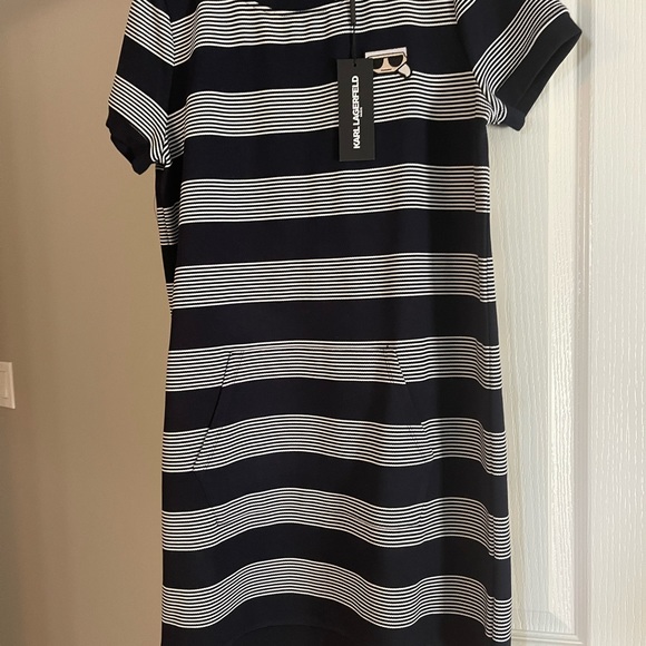 NWT Karl Lagerfeld striped sweater dress - Picture 4 of 6